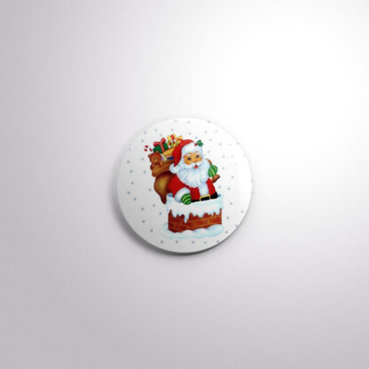 H19 Interchangeable Badge Button Chimney Santa