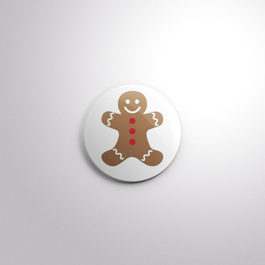 H32 Interchangeable Badge Button Gingerbread Man
