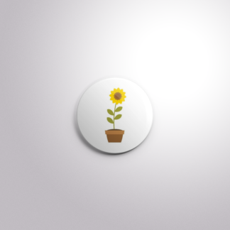 C153 Interchangeable Badge Button Sunflower Pot
