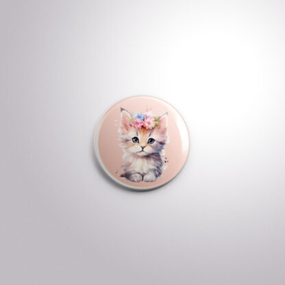 C189 Interchangeable Badge Button Watercolor Kitten