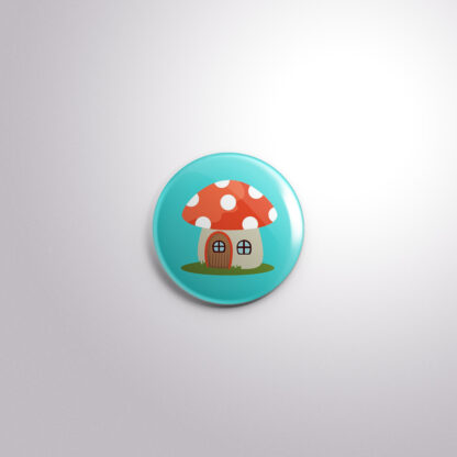C204 Interchangeable Badge Button Red Mushroom